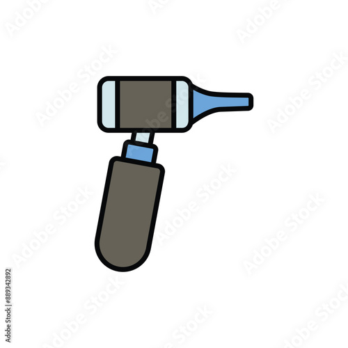 otoscope color line icon with white background vector stock illustration