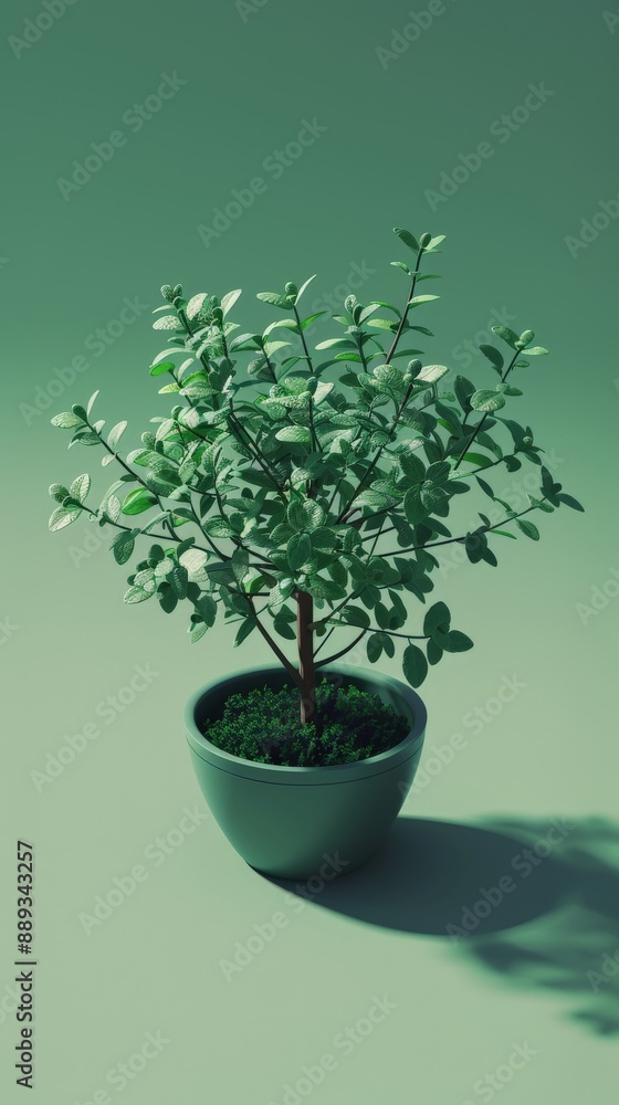 Thyme plant in a pot, seen from above Thyme plant in a pot, seen from above