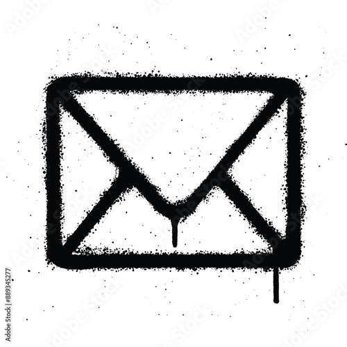 Graffiti spray mail isolated on white background