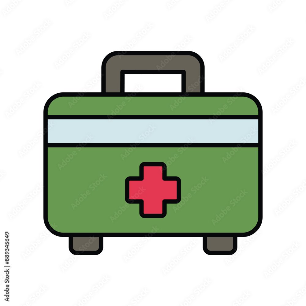 Obraz premium first aid color line icon with white background vector stock illustration
