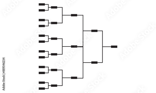 Templates of vector tournament brackets for teams. Blank bracket template. Vector illustration.  isolated on white background. EPS 10