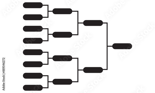 Templates of vector tournament brackets for teams. Blank bracket template. Vector illustration.  isolated on white background. EPS 10