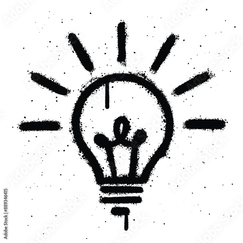 Graffiti spray light bulb isolated on white background