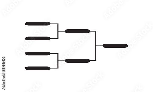 Templates of vector tournament brackets for teams. Blank bracket template. Vector illustration.  isolated on white background. EPS 10