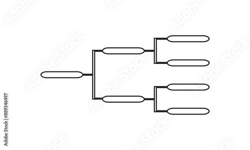 Templates of vector tournament brackets for teams. Blank bracket template. Vector illustration.  isolated on white background. EPS 10