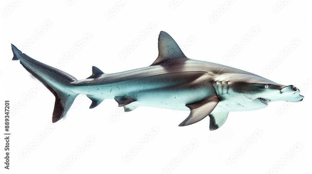 Obraz premium A hammerhead shark isolated on white