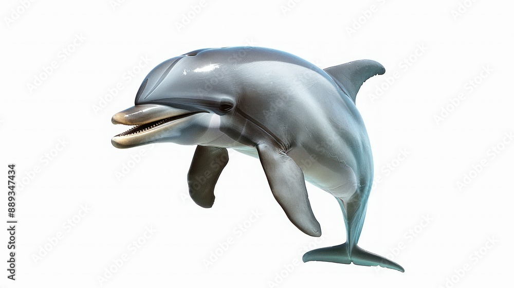 Obraz premium happy dolphin isolated on white backgroun