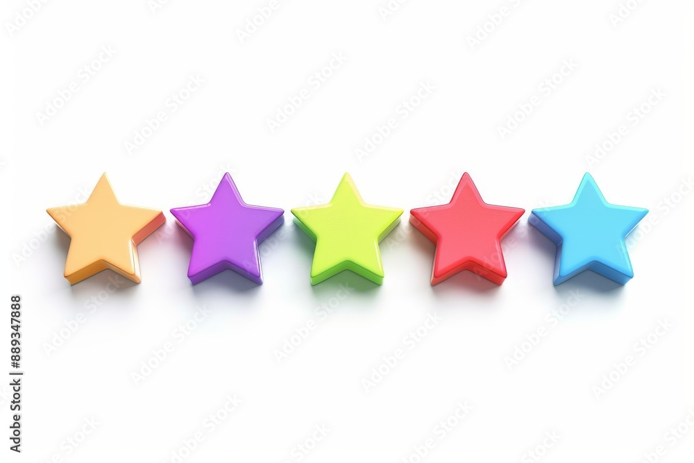 Colorful Rainbow 5 Star Review Generative Illustration Colorful Rainbow 5 Star Review Generative Illustration