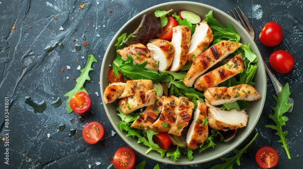 Grilled Chicken Salad with Fresh Vegetables Grilled Chicken Salad with Fresh Vegetables