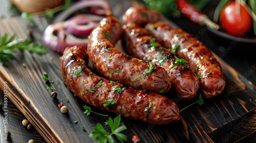 Delicious Grilled Sausages with Fresh Herbs Delicious Grilled Sausages with Fresh Herbs
