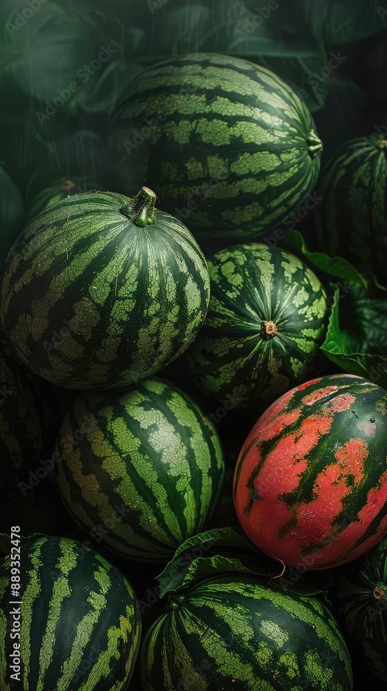 Vibrant Green and Red Watermelon Pattern Vibrant Green and Red Watermelon Pattern