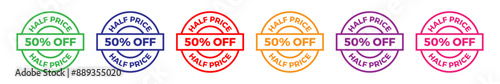 Half price sale colorful sticker set 50% off
