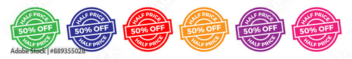 Half price sale colorful sticker set 50% off