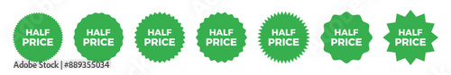 Half price sale green sticker set
