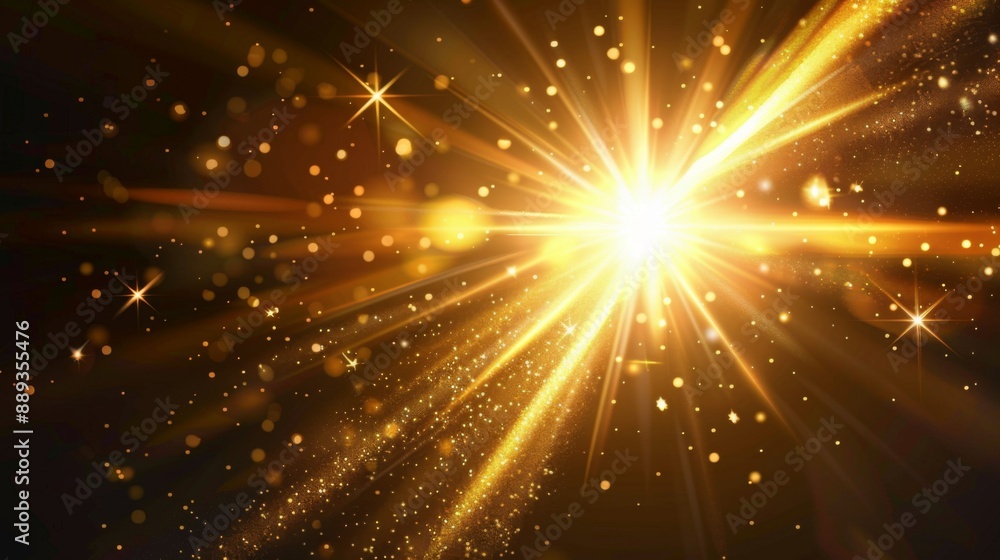 Golden light with glare. Sun, sun rays, dawn, glare from the sun. Gold flare , glare from flare Golden light with glare. Sun, sun rays, dawn, glare from the sun. Gold flare , glare from flare