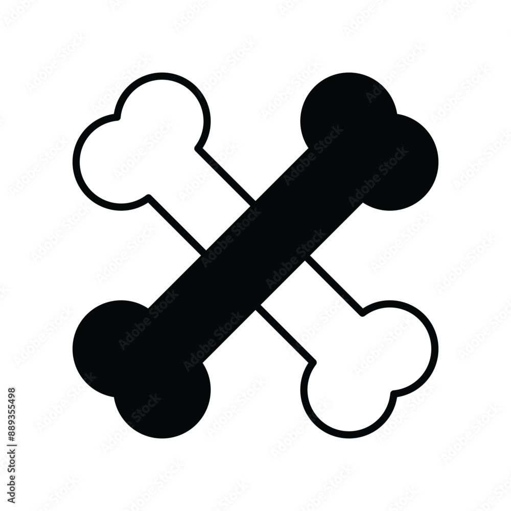 bones glyph icon with white background vector stock illustration bones glyph icon with white background vector stock illustration