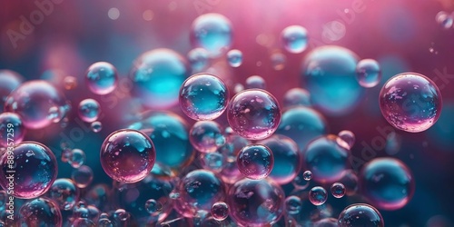 Wallpaper Mural Vibrant abstract background featuring translucent bubbles in pink and blue hues with a bokeh effect, conveying a sense of fantasy or science. AI generated. Torontodigital.ca