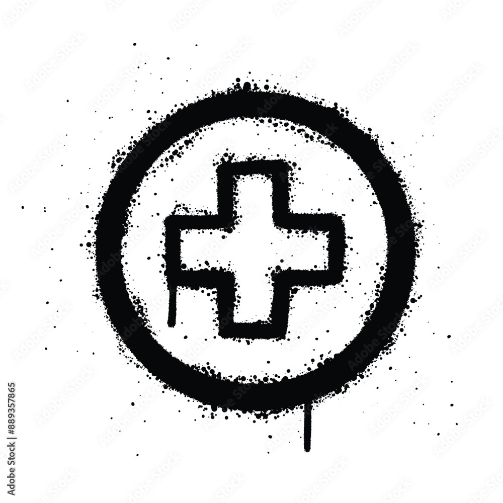 Graffiti spray hospital isolated on white background Graffiti spray hospital isolated on white background