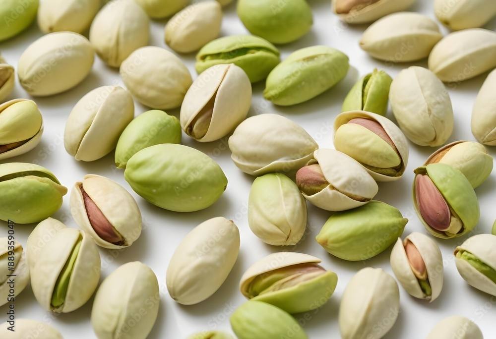 pistachio nuts on white background pistachio nuts on white background