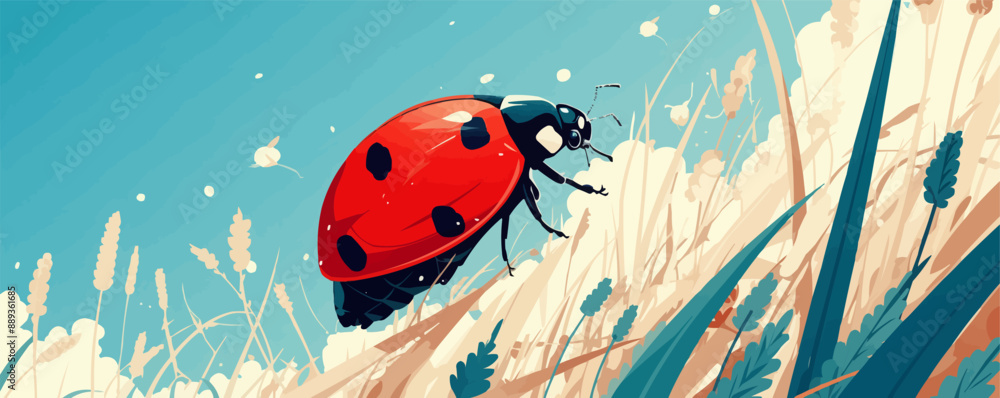 Red ladybug, Vector flat minimalistic isolated illustration Red ladybug, Vector flat minimalistic isolated illustration