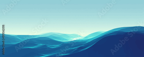 Smooth and subtle gradient in shades of blue and green, evoking a sense of calm and tranquility. , Vector flat minimalistic isolated illustration
