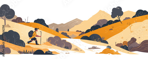 Ancient Treasure Hunt, Vector flat minimalistic isolated illustration