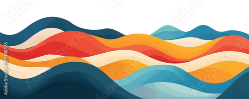 Abstract minimalist waves background, Vector flat minimalistic isolated illustration