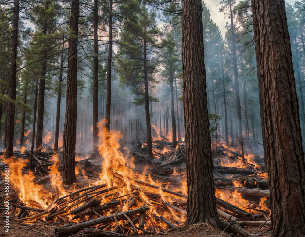 Forest Fire with Burning Trees and Smoke Forest Fire with Burning Trees and Smoke