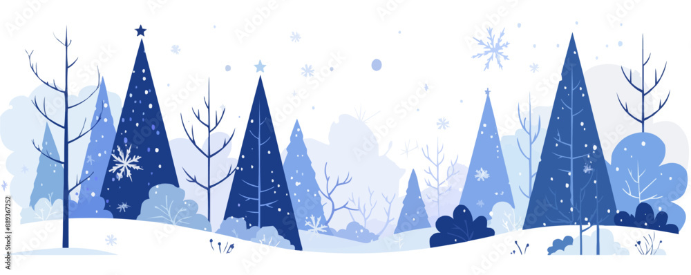 custom made wallpaper toronto digitalSnow-covered trees in a winter forest. Vector flat minimalistic isolated illustration.