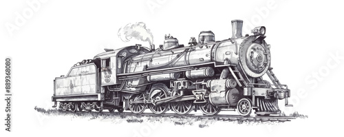 Retro train locomotive sketch hand drawn in doodle style . vector simple illustration