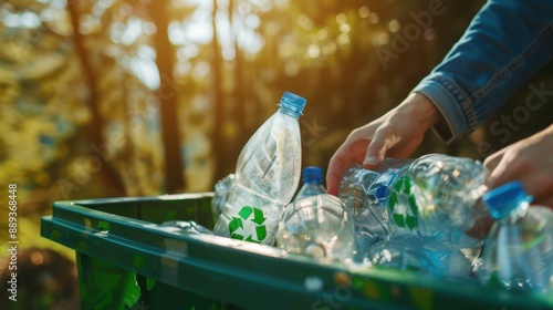 Wallpaper Mural Clear Blue Recycling: Bottles to Beauty in the Forest's Embrace Torontodigital.ca