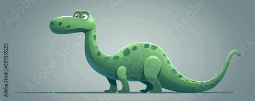 Cartoon Opisthocoelicaudia dinosaur character. vector simple illustration
