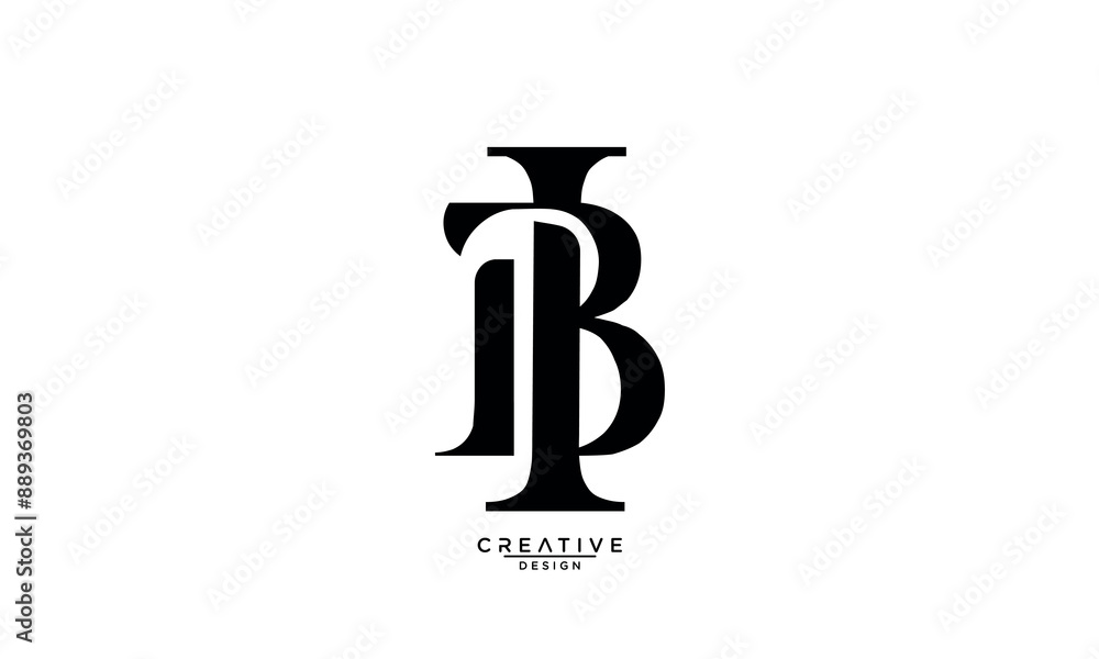 BI, IB, B, I, Abstract Letters Logo Monogram BI, IB, B, I, Abstract Letters Logo Monogram