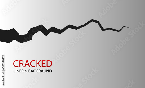 Cracked ground. Realistic crack texture crack. Rift on surface. Split terrain after earthquake. Crack on the wall or on the ice. vector