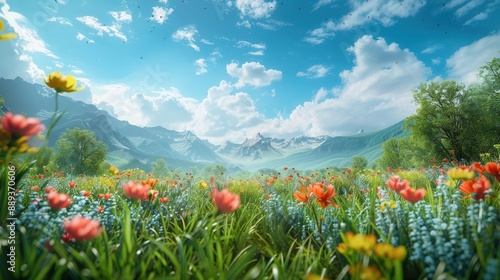 Holographic nature photography, advanced tools, modern landscape