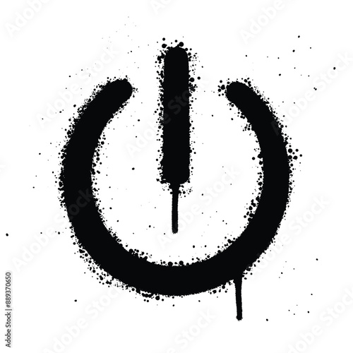 Graffiti spray power off isolated on white background