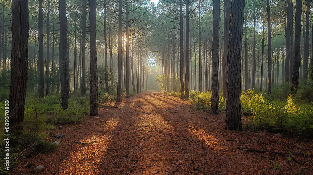Obraz premium The sound of the wind blowing through the pine forest