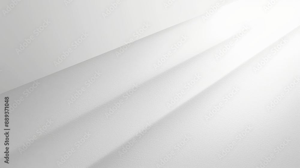 A pristine white background with a smooth, even texture, perfect for overlaying text or graphics, gently illuminated to create a soft gradient effect across the surface with subtle shadows for depth,