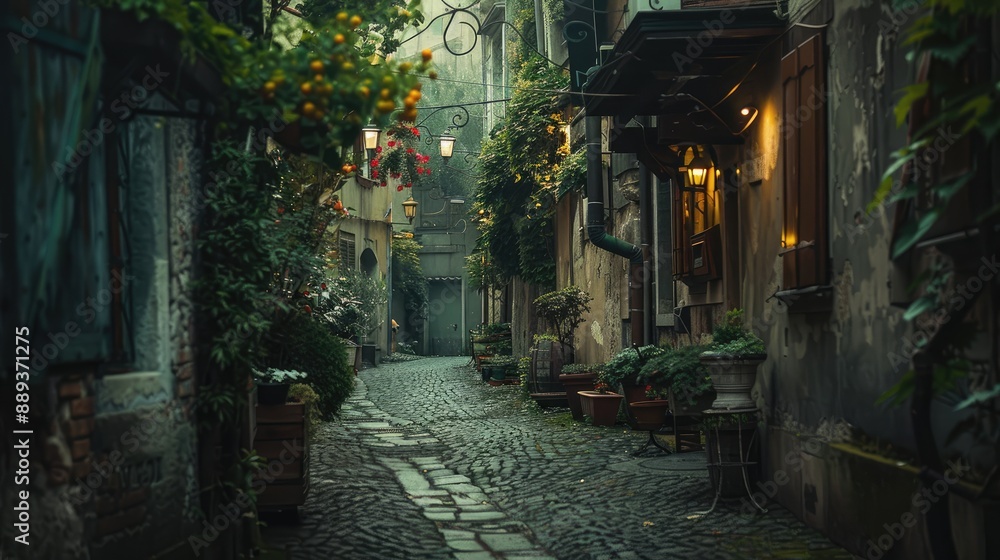 Photograph the serene moments in a quiet alleyway