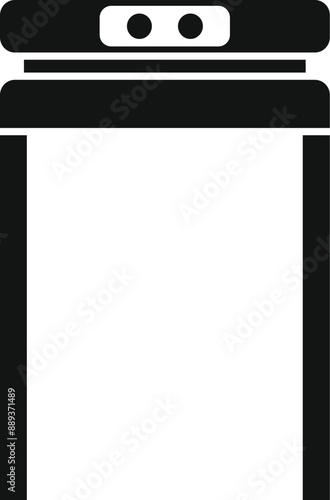 Black silhouette of a metal detector gate used for security checking