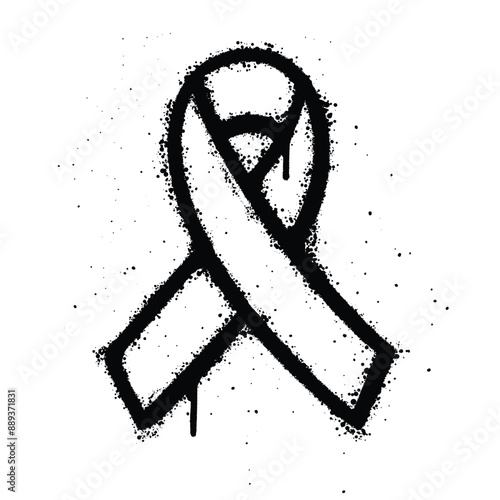 Graffiti spray cancer isolated on white background