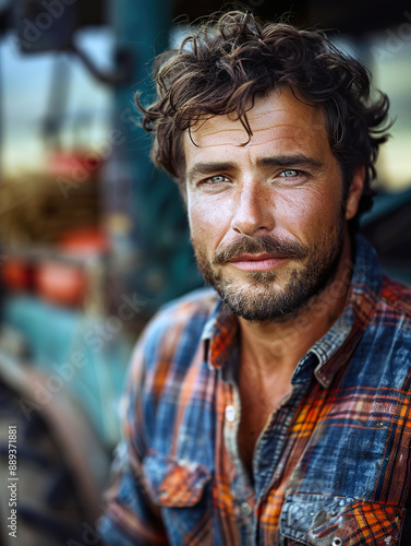 Smiling Bearded Man in Countryside Setting © MaradelAlcor
