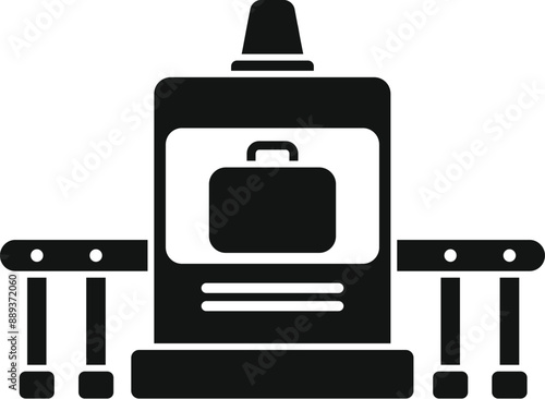 Luggage being scanned on a conveyor belt during airport security check