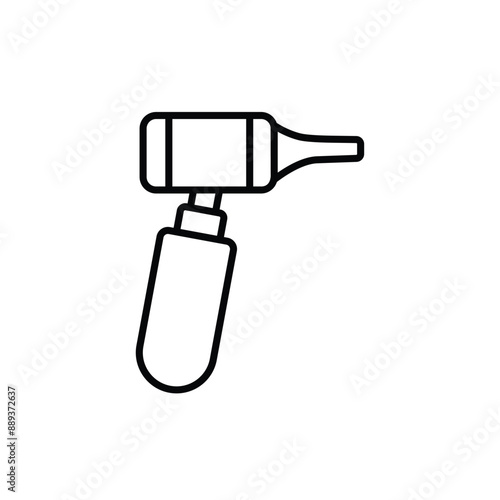 otoscope line icon with white background vector stock illustration