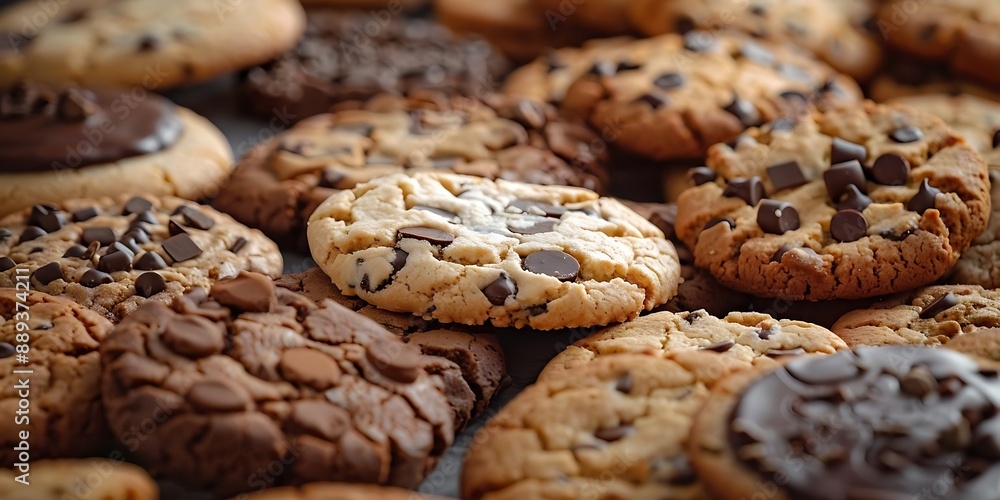 Close Up of Chocolate Chip Cookies - Food Photography Close Up of Chocolate Chip Cookies - Food Photography