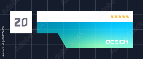 Futuristic element vector illustration. Colorful lower third video overlay.