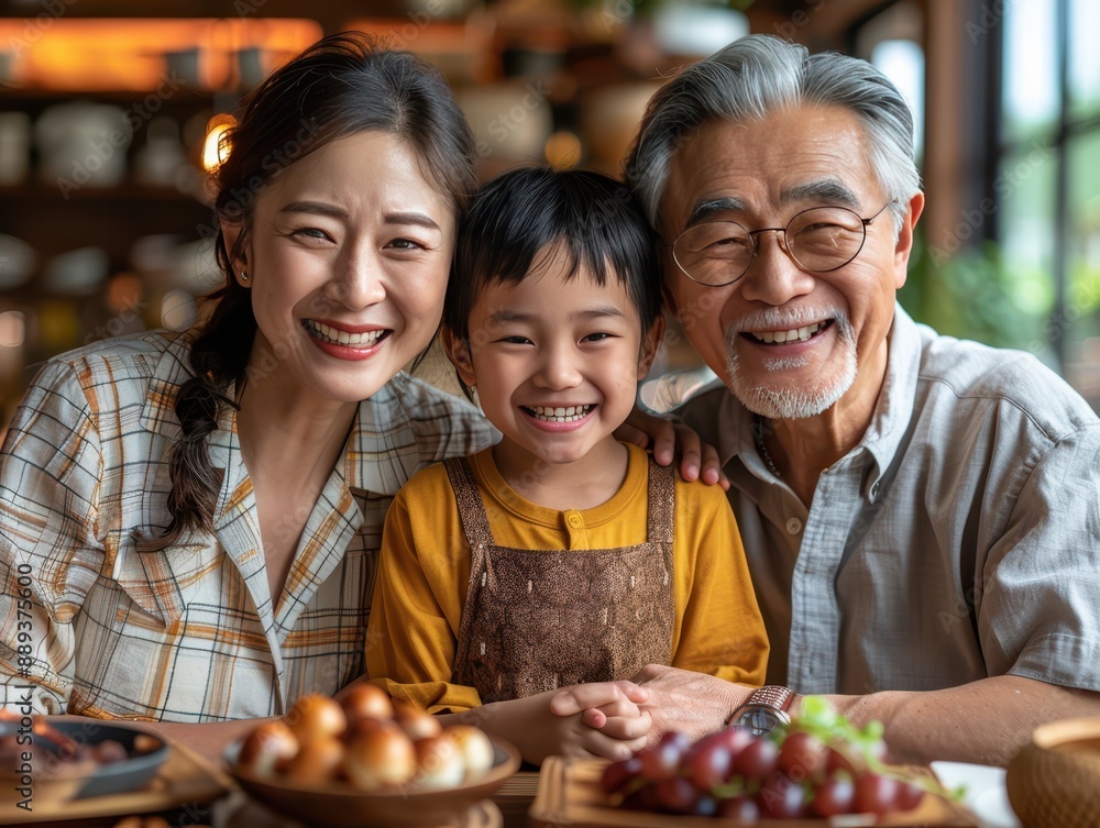 Harmonious Asian Family Gathering: Generations Bonding through Joyful Interactions and Genuine Emotions Harmonious Asian Family Gathering: Generations Bonding through Joyful Interactions and Genuine Emotions