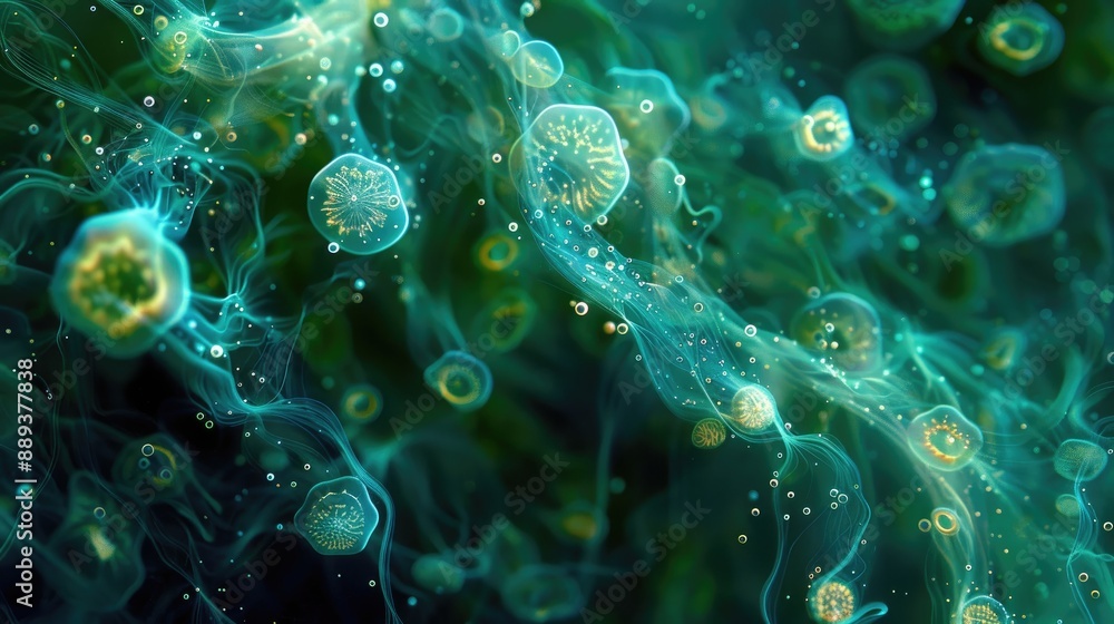 Luminescent jellyfish in the sea Luminescent jellyfish in the sea