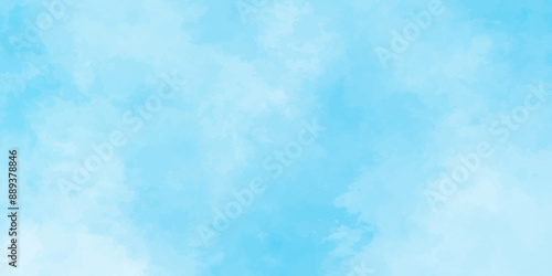 Blue sky with cloud .Beautiful blue sky with white clouds .bright cloud cover in the sun calm clear winter air background .gradient light white background.	