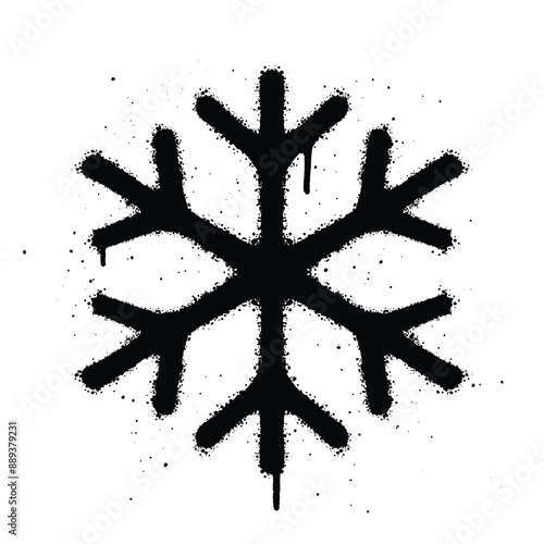 Graffiti spray Snowflake isolated on white background